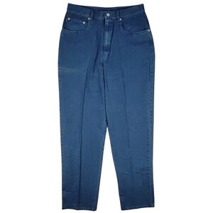 LRL Ralph Lauren Canvas Jeans Womens 12 Blue High Waisted Causal Straight‎ Leg
